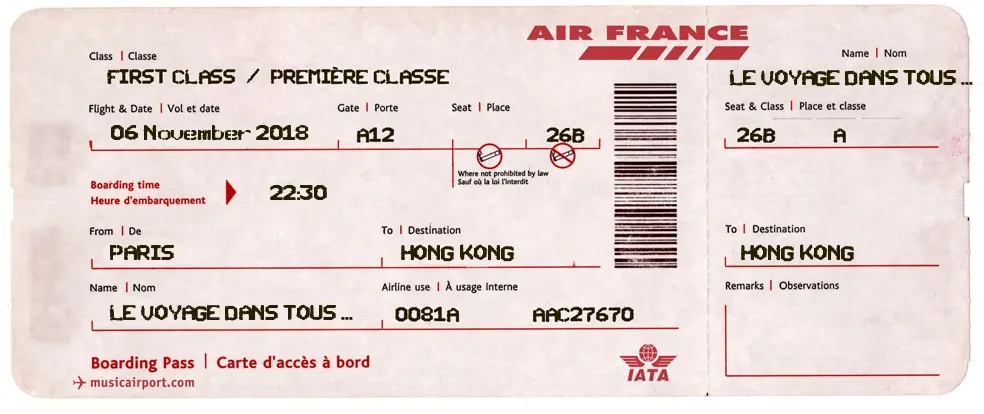 Billet d'avion de la compagnie Air France