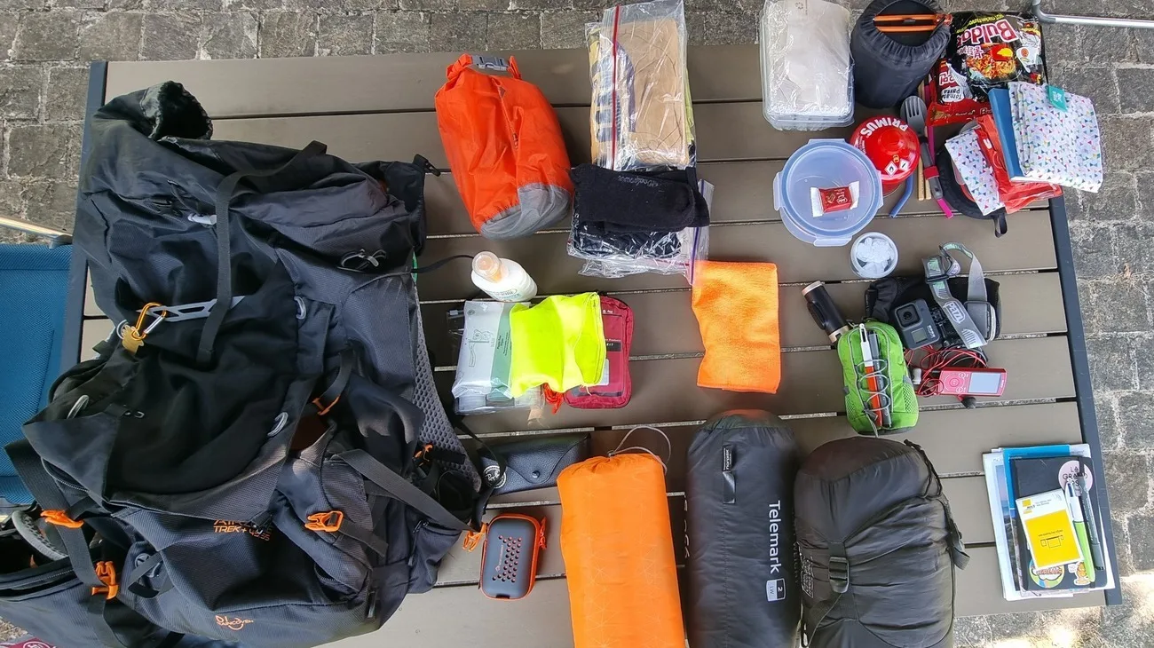 Contenu de mon sac à dos pour le Camino del Norte