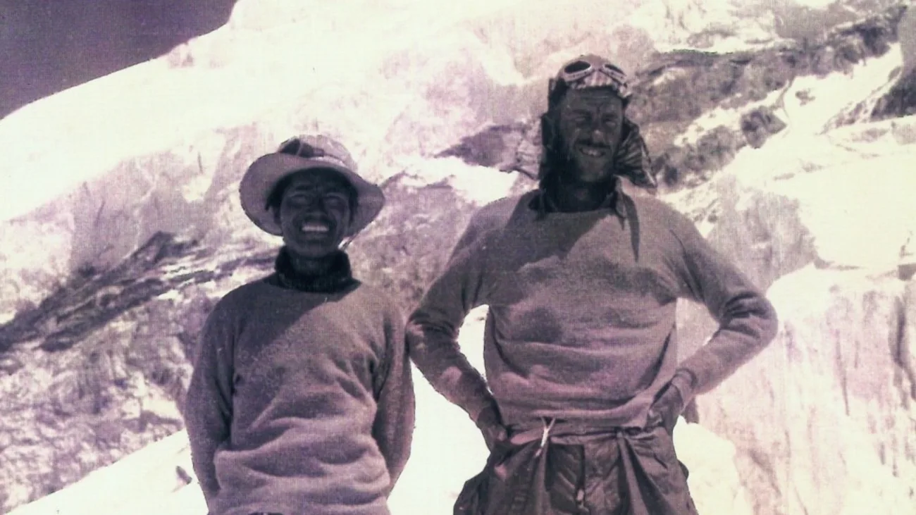 Tenzing Norgay et Edmund Hillary lors d’une expédition dans l’Himalaya